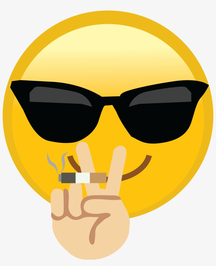 Thug Life Emoji - Smiling Face With Sunglasses Cool Emoji Mens Polo -, transparent png