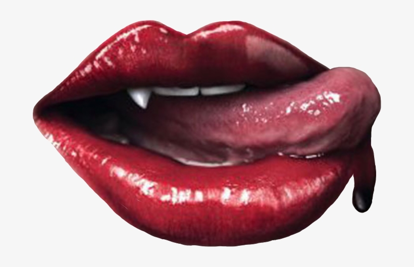 Lips Vampire Tooth Blood Sclips Freetoedit - True Blood Lips, transparent png
