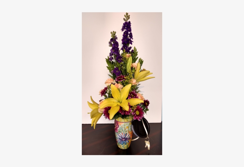 Watercolor Garden Travel Mug - Bouquet, transparent png