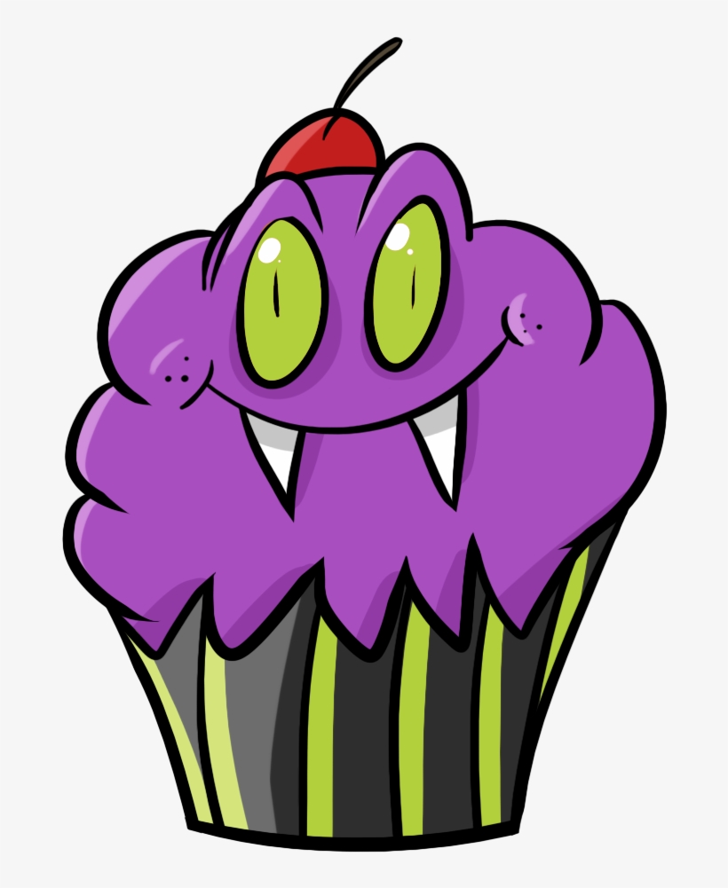 Vampire Cupcake Clip Art - Halloween Birthday Clipart, transparent png