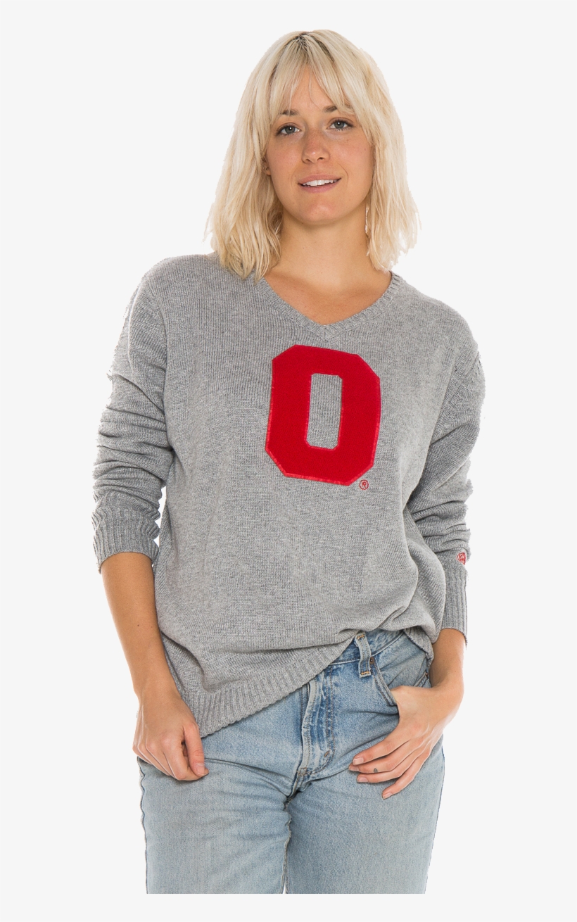 Ohio State Buckeyes Women's V-neck Sweater - Portable Network Graphics, transparent png