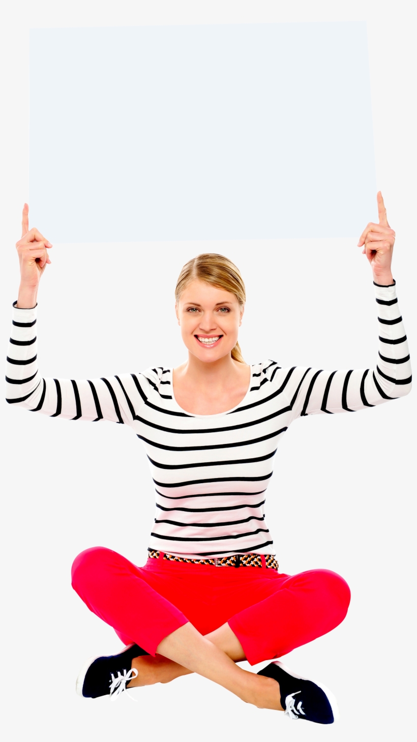 Girl Holding Banner Royalty-free Png Photo - Web Banner, transparent png