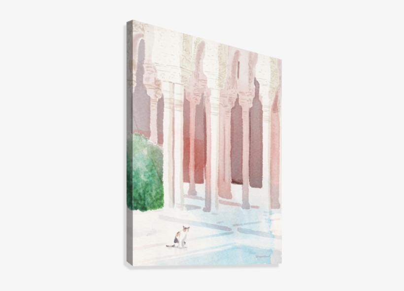 Lions' Courtyard Canvas Print - Curtain, transparent png