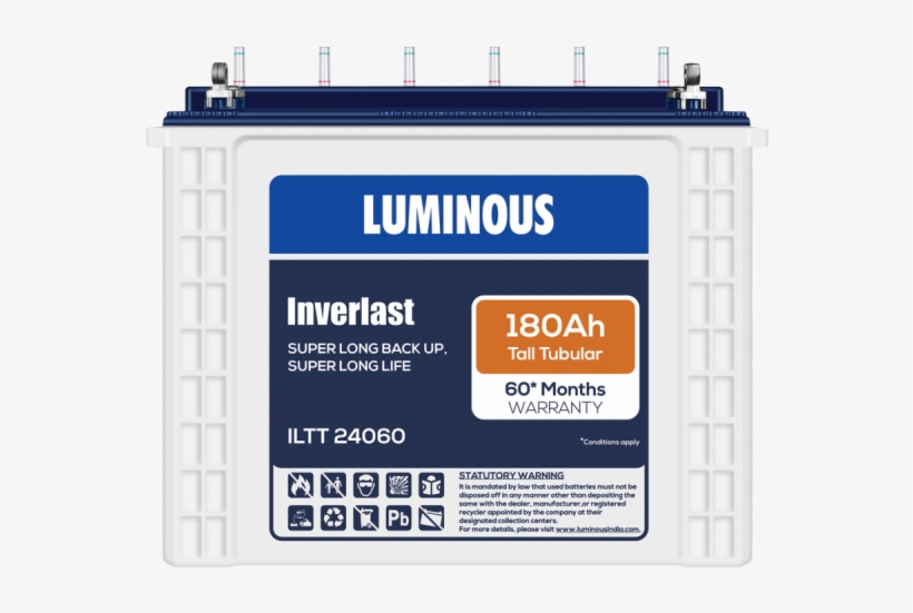 Inverlast - Iltt - Luminous 180ah Battery Price, transparent png