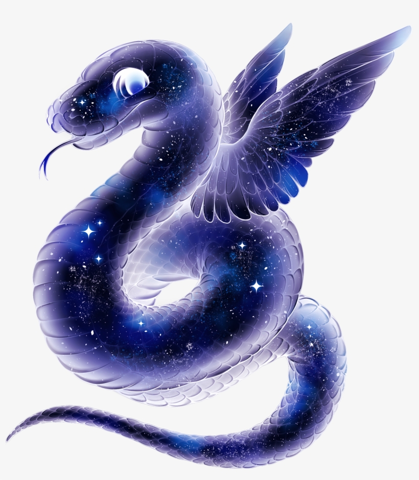 Galaxy Snake - Snake With Wings Png, transparent png