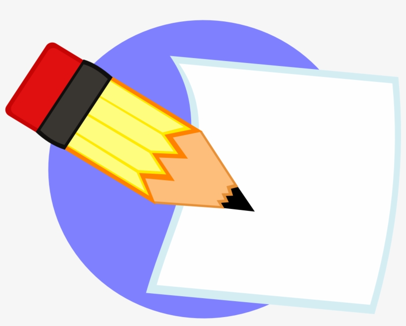 Pencil And Paper Clip Art - Pencil On Paper Clipart, transparent png