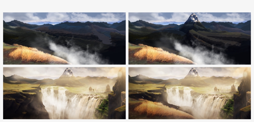 As Part Of A Small Matte-painting Project I Designed - Waterfall, transparent png