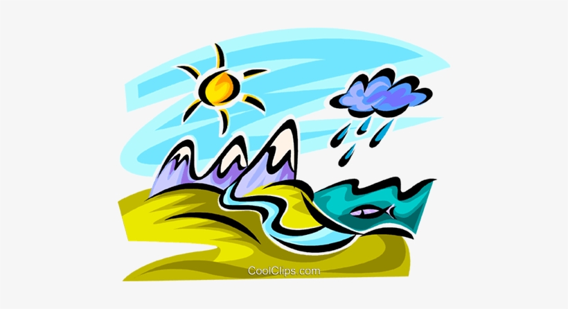 Mountain Range With Rain Clouds Royalty Free Vector - Mountain With Rain Clipart, transparent png
