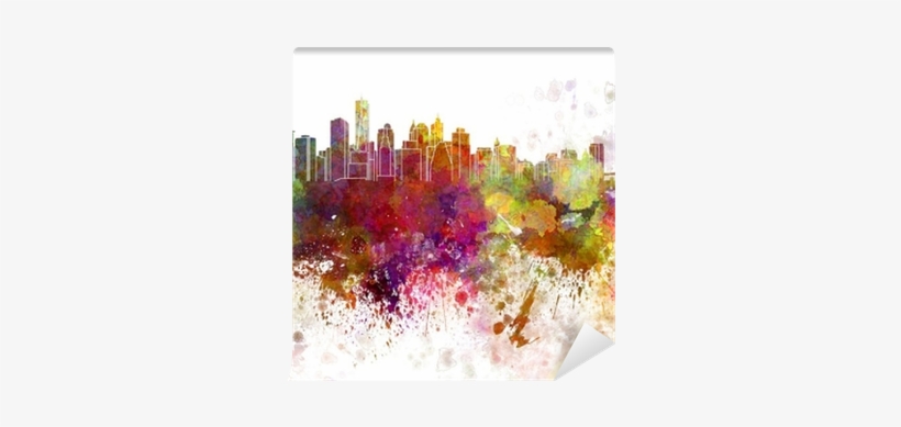 New York Skyline V2 In Watercolor Background Wall Mural - Children’s Reasoning While Building Fraction Ideas, transparent png