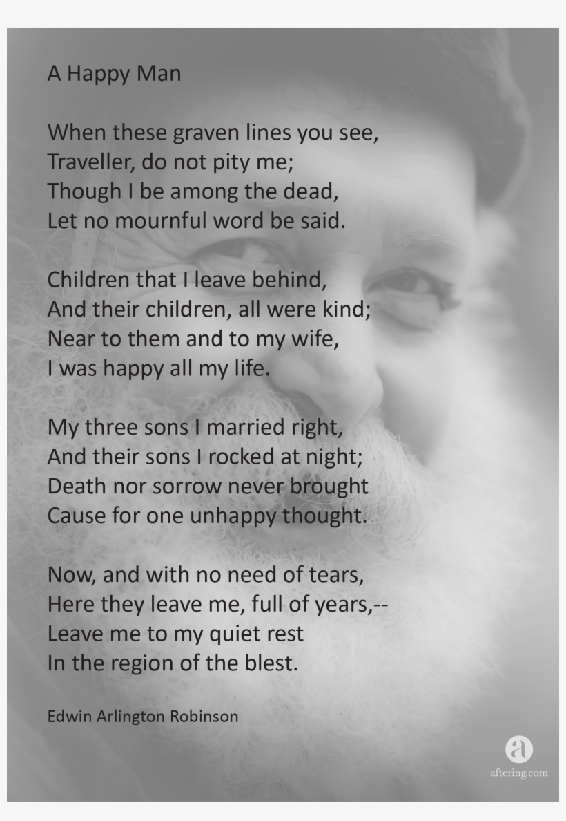Aftering Poems A Happy Man Fulltext - Happy Man Poem, transparent png