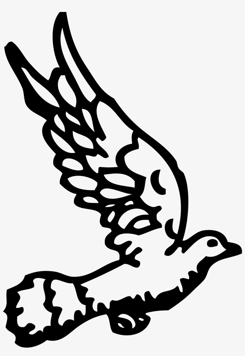 Clip Art Peace Dove Cliparts Co White - Gambar Merpati Hitam Putih, transparent png