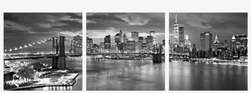 New York Skyline In Black And White 3 Piece Wall Decor - Latitude Run 'new York Rush' Photographic Print Multi-piece, transparent png