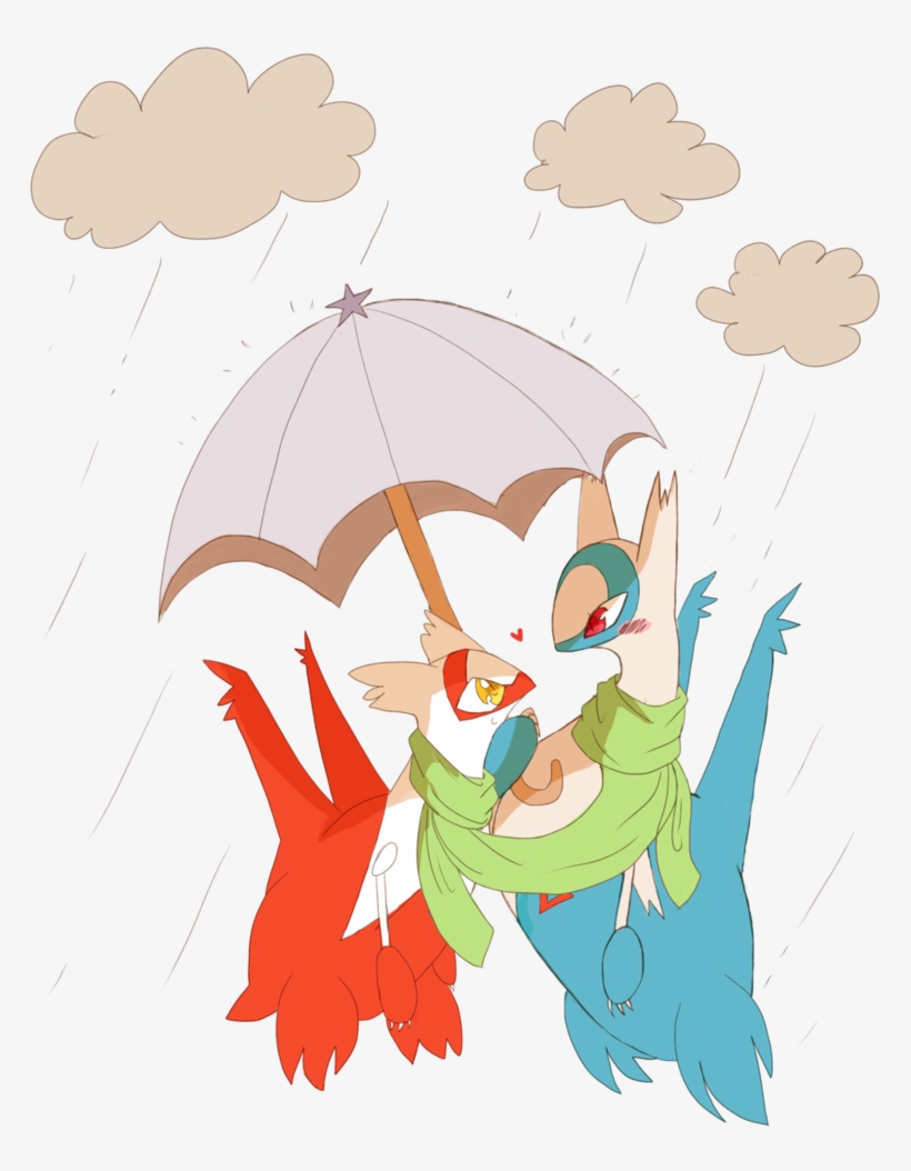 Latias And Latios W Umbrella, transparent png