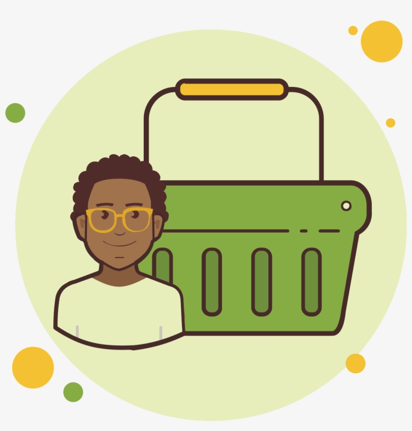Cesta De Compras Verde Del Hombre Icon, transparent png