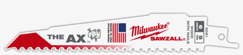 6" 5 Tpi 5pk Milwaukee The Ax™ Sawzall® Blade, transparent png