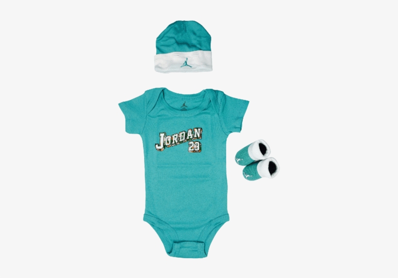 Jordan Baby Clothes 3 Piece Set Teal Jordan 23 Size, transparent png