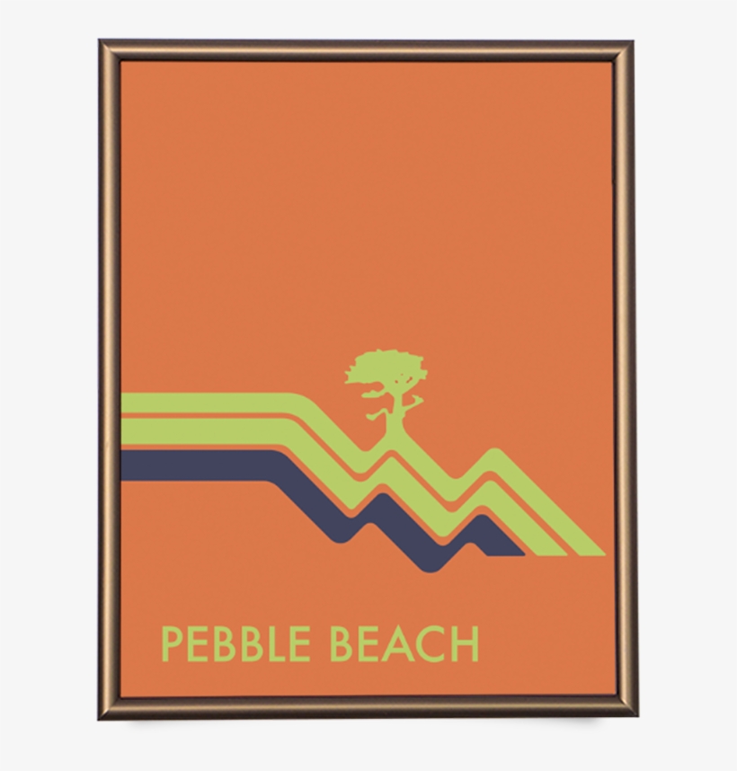 Pebble Beach Waves Orange Giclée Print, transparent png