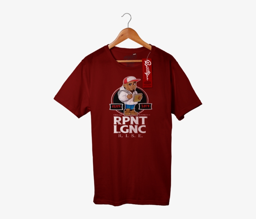 Mascot Logo Tee In Dark Red, transparent png