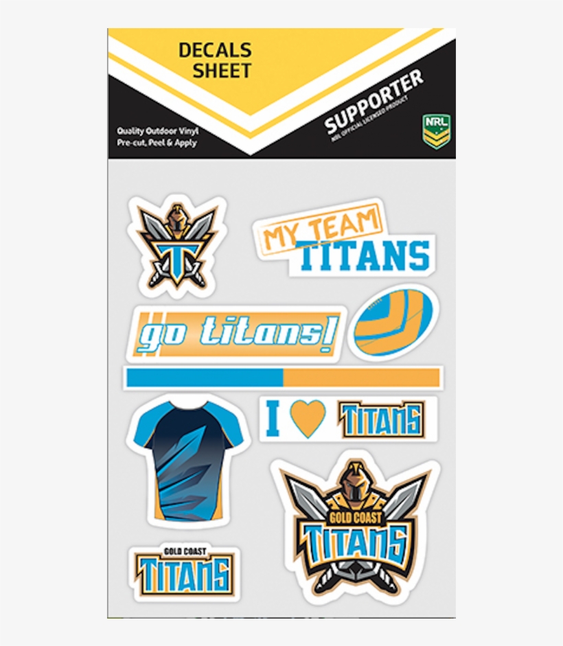 Gold Coast Titans Nrl Mixed Logo Car Decals, transparent png
