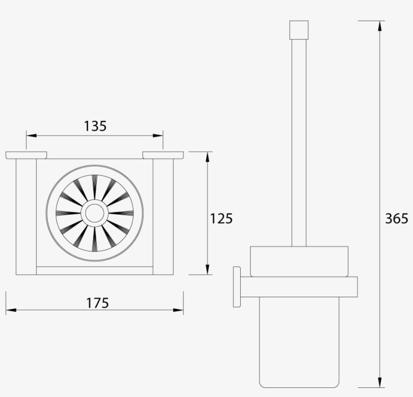 Mizu Drift Toilet Brush & Holder Black, transparent png