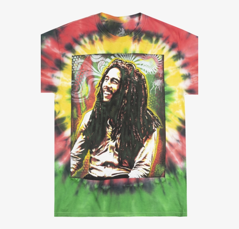 Bob Marley Spray Tie Dye T-shirt Mens Reggae Music, transparent png