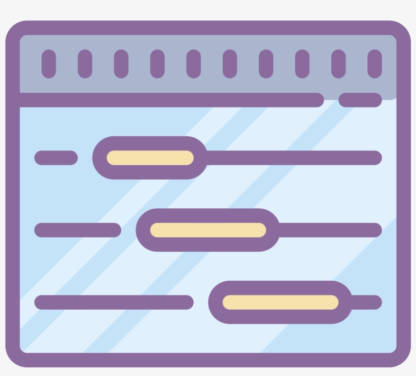 The Timeline Icon Is Comprised Of Four Lines And Three, transparent png