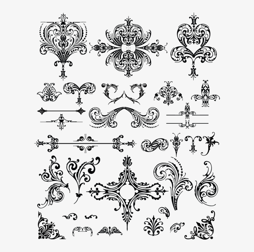 Retro Style Ornaments Vector Векторные Украшения, transparent png