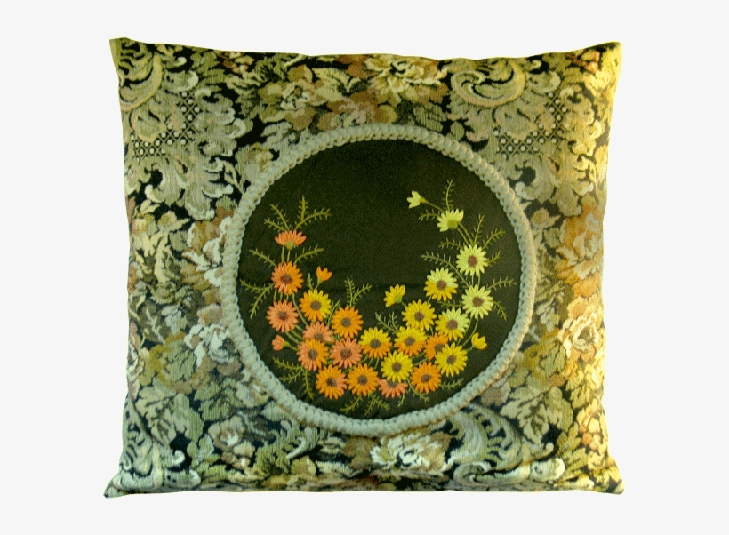 Cushion Cover With Daisies, transparent png