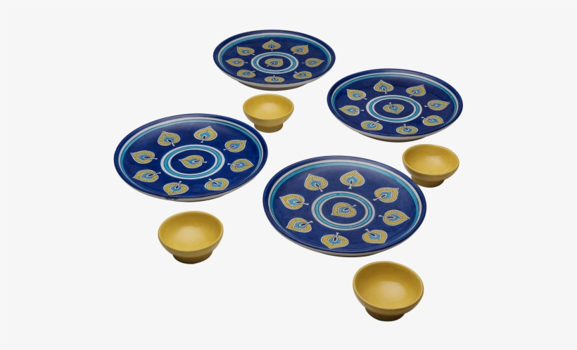 Peacock Feather Plate And Bowl Set, transparent png