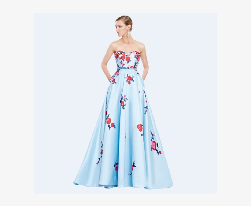 Strapless Ball Gown Blue, transparent png