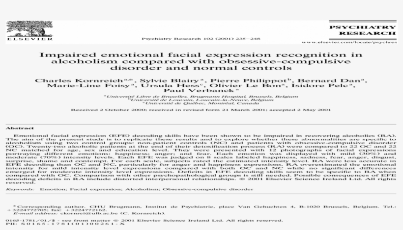 Impaired Emotional Facial Expression Recognition In, transparent png