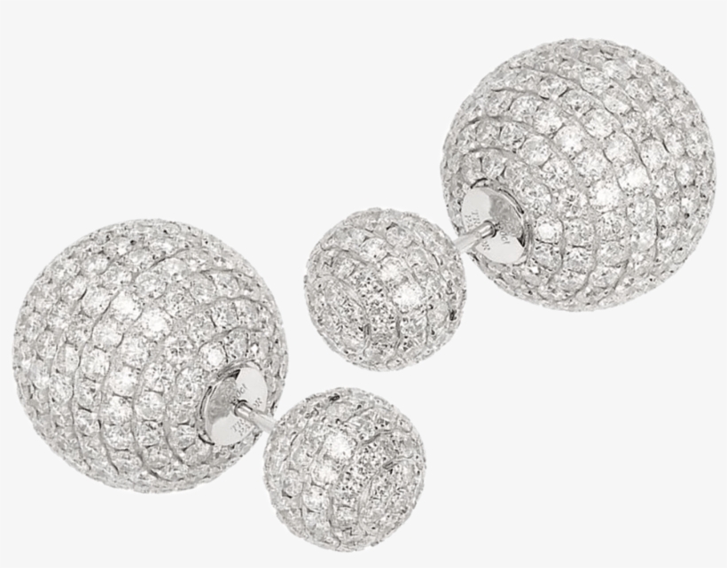 50ct Round Brilliant Micro Set Diamond Earrings Set, transparent png