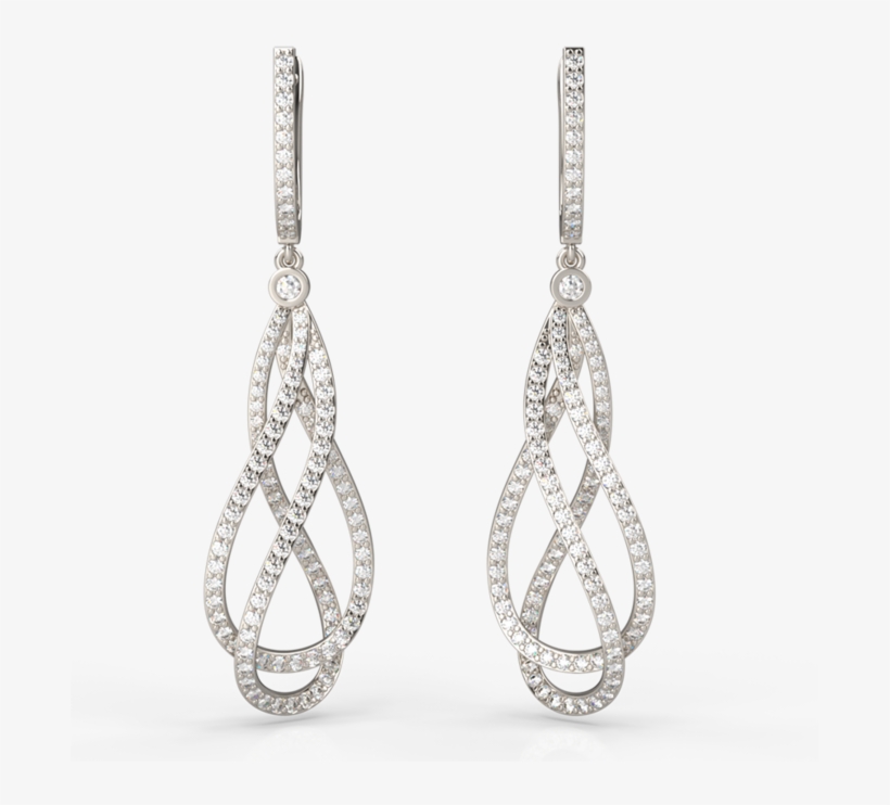 Prestige Intertwined Diamond Earrings, transparent png