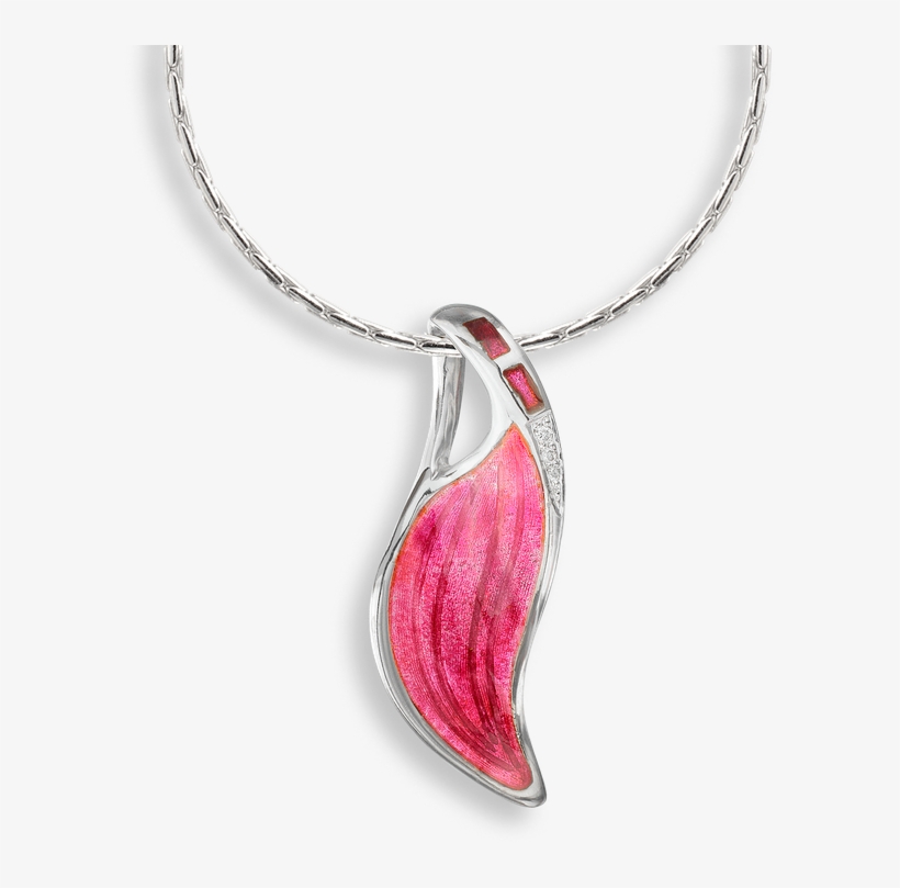 Nicole Barr Designs Sterling Silver Contour Necklace-pink, transparent png