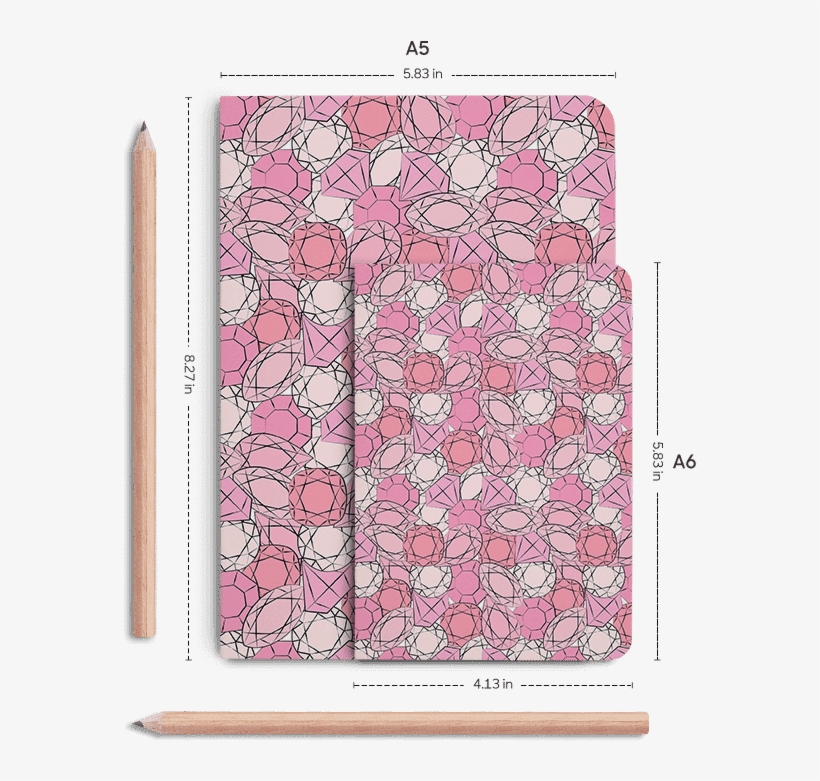 Dailyobjects Pink Diamonds A6 Notebook Plain Buy Online, transparent png