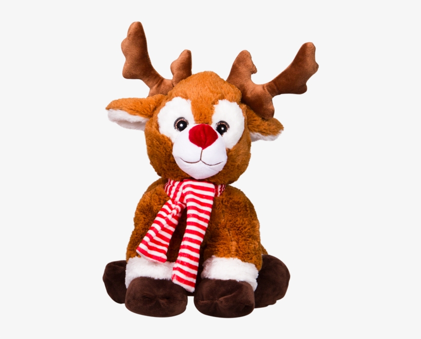 "holiday" 16 Inch Reindeer With Red And White Scarf, transparent png