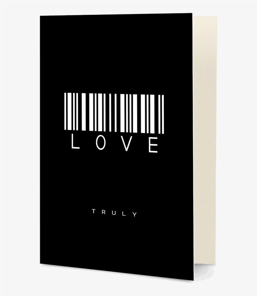 Dailyobjects Barcode Love Truly Black A6 Greeting Card, transparent png