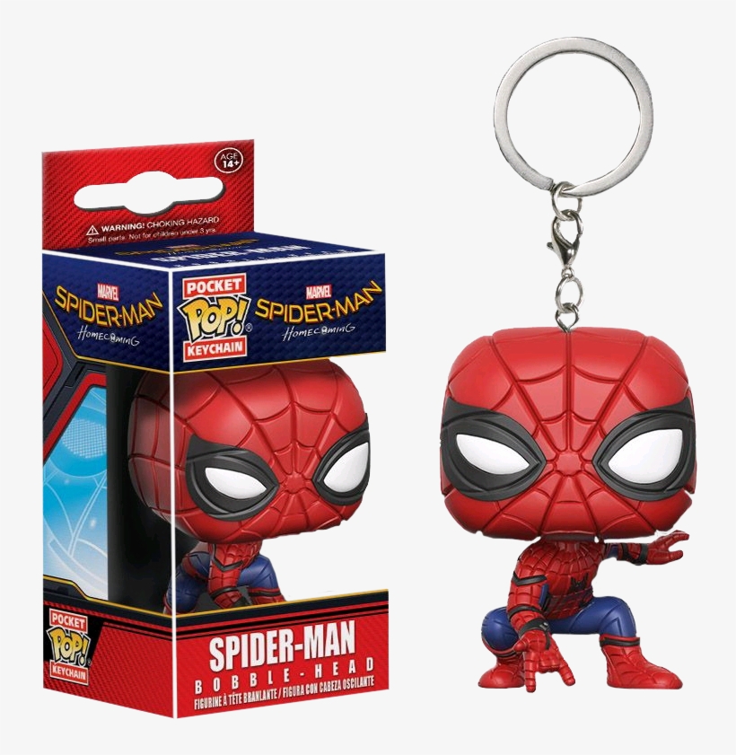 Spider Man Pocket Pop Keychain - Funko Pop Spiderman Homecoming Keychain, transparent png