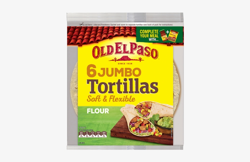6 Pack Jumbo Tortillas - Old El Paso Crunchy Taco Kit Garlic, transparent png