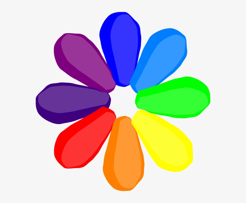 Rainbow Flower Clipart, transparent png