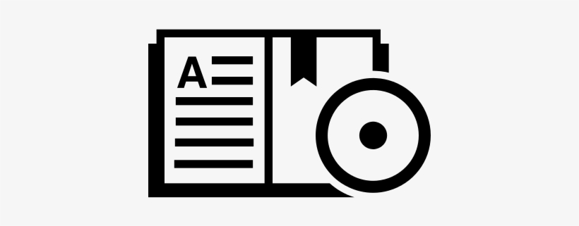 Open Book With Bookmark And Compact Disc Vector - Text, transparent png