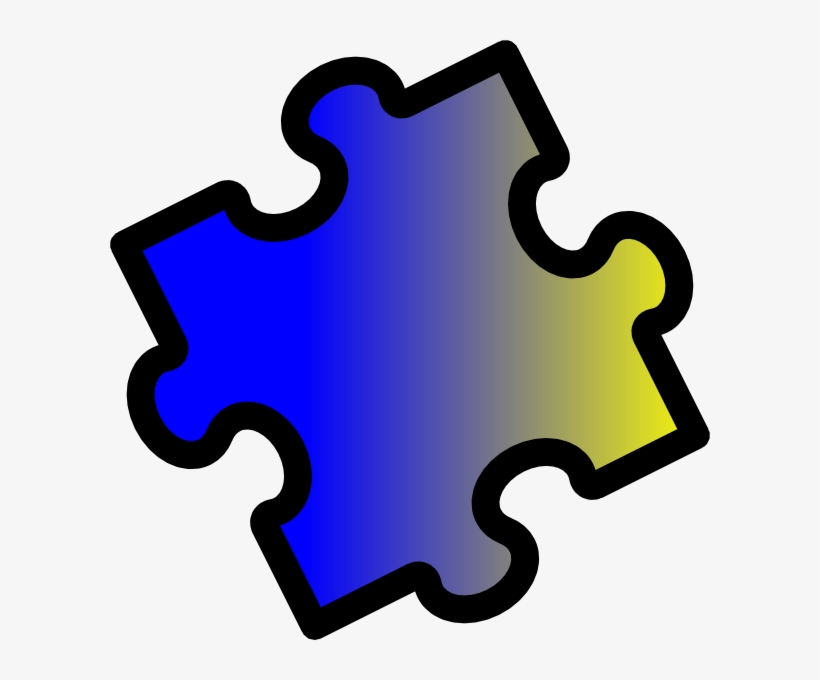 Blue To Yellow Puzzle Piece Svg Clip Arts 600 X 600, transparent png