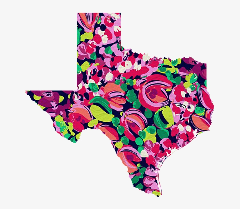 Texas Outline - Lilly Pulitzer Wild Confetti Glass Candle, transparent png