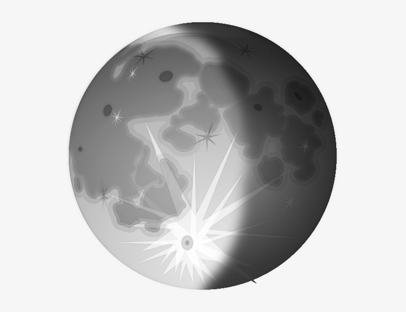 Full - Waning Crescent Moon Clipart, transparent png