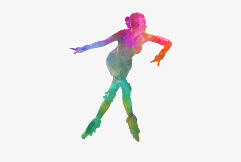 Click And Drag To Re-position The Image, If Desired - Roller Skating Watercolor, transparent png