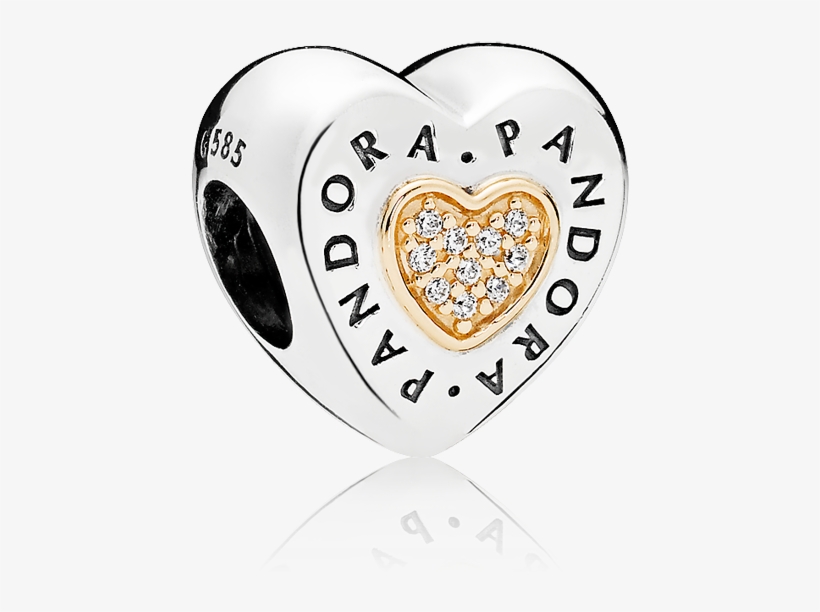 Pandora Signature Heart Charm, transparent png