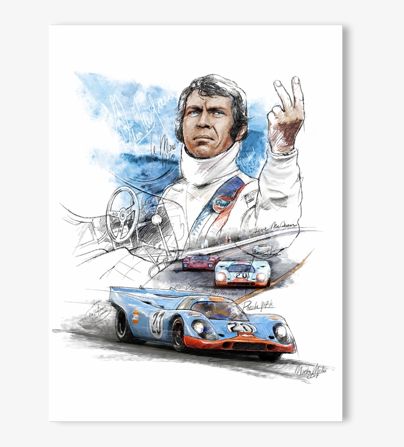 Porsche 917 K - Steve Mcqueen Porsche Drawings, transparent png