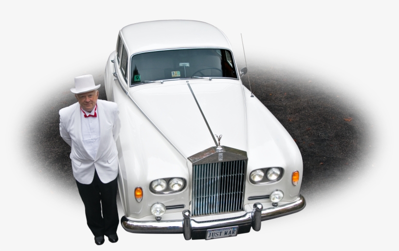 Photo Of A Chauffeur In Front Of A White 1964 Rolls-royce - Rolls-royce Corniche, transparent png