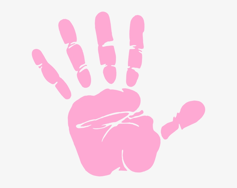 Small - Pink Handprint Clipart, transparent png