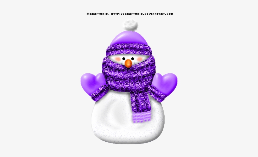 Cute Snowman Png - Snowman With Purple Scarf, transparent png